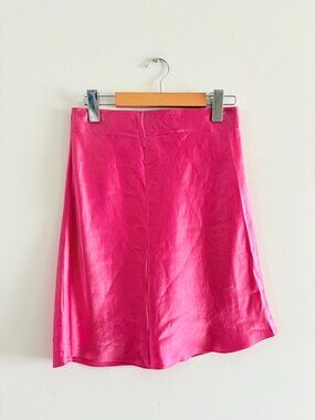 Aritzia Babaton Slip Satin Mini Skirt Bright Pink Size 4
